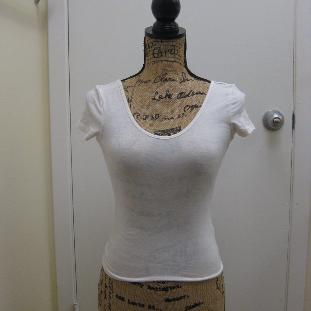 NWOT Express white crop top tee shirt XS extra sma